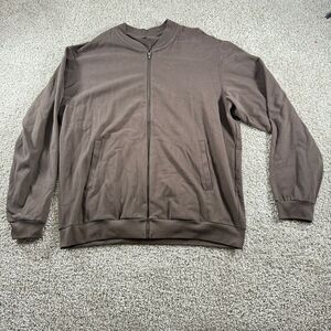 Uniqlo Sweater Mens XL Brown Full Zip Bomber Style Preppy Classiccore Casual‎